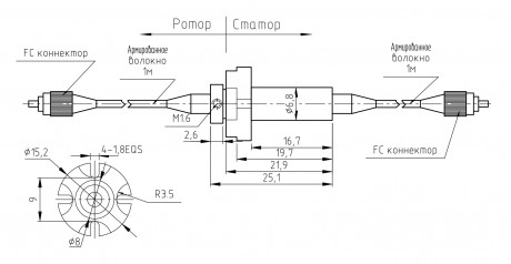 FO100A Самая миниатюрная модель для передачи оптического сигнала по одному каналу. Внешний диаметр всего 6,8 мм. До 2000 об. /мин. Корпус из нержавеющей стали с IP68.